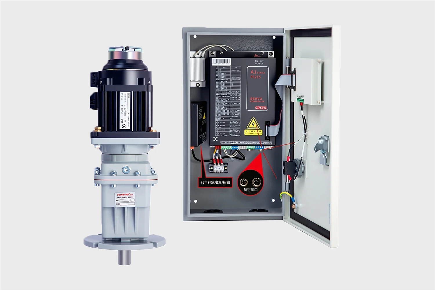 A heavy-duty direct-drive servo motor and an open smart control box, manufactured by ABX to provide seamless commercial garage door automation without manual reprogramming.