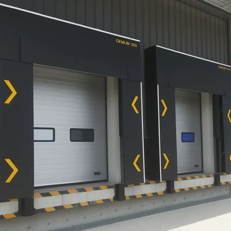 Industrial loading dock seals and sectional doors for warehouse logistics and cold storage.